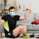 long shot man training while wearing medical mask 23 2148596975
